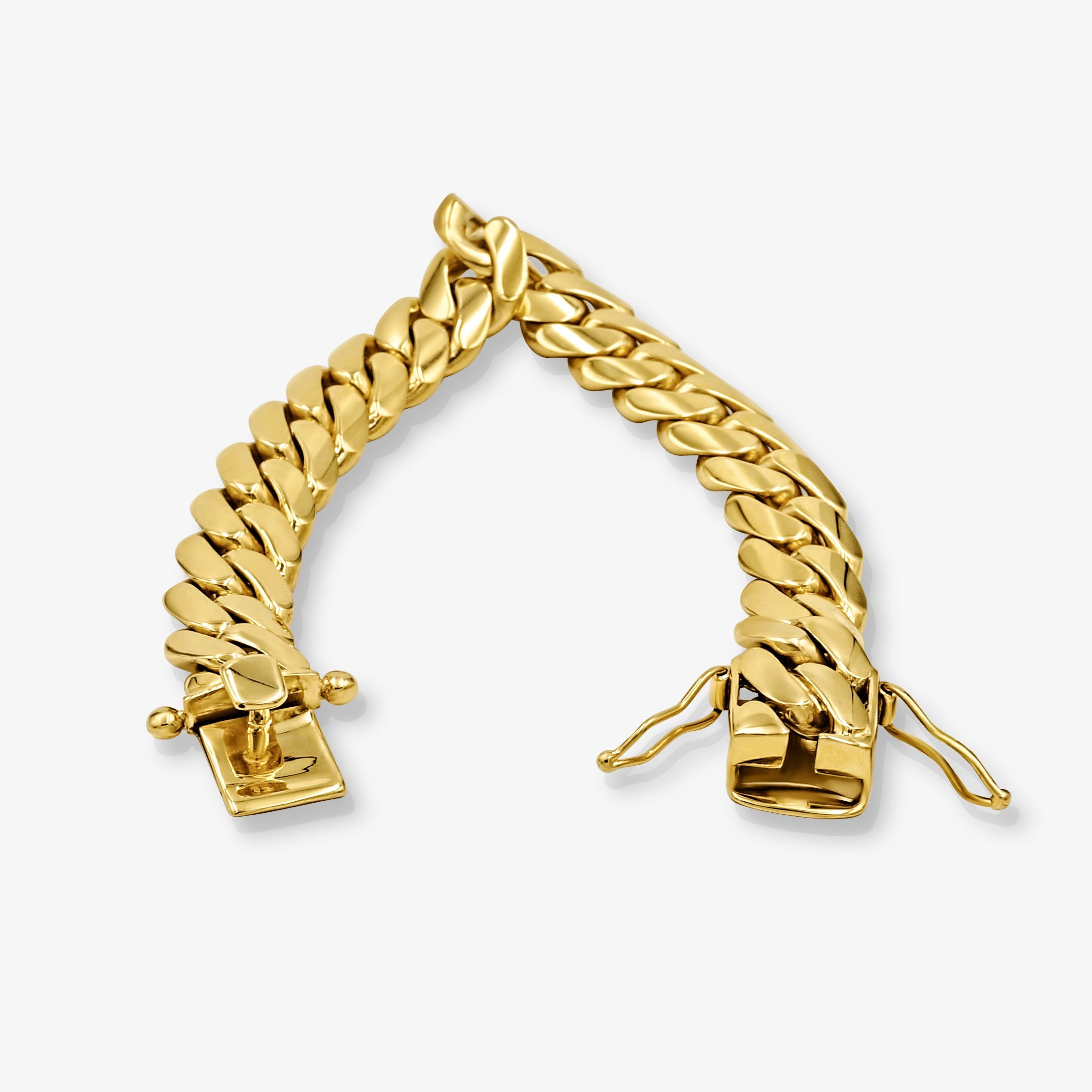 17mm Cuban Link Bracelet - Solid Gold Handcrafted in Miami - Pochy Jewelry