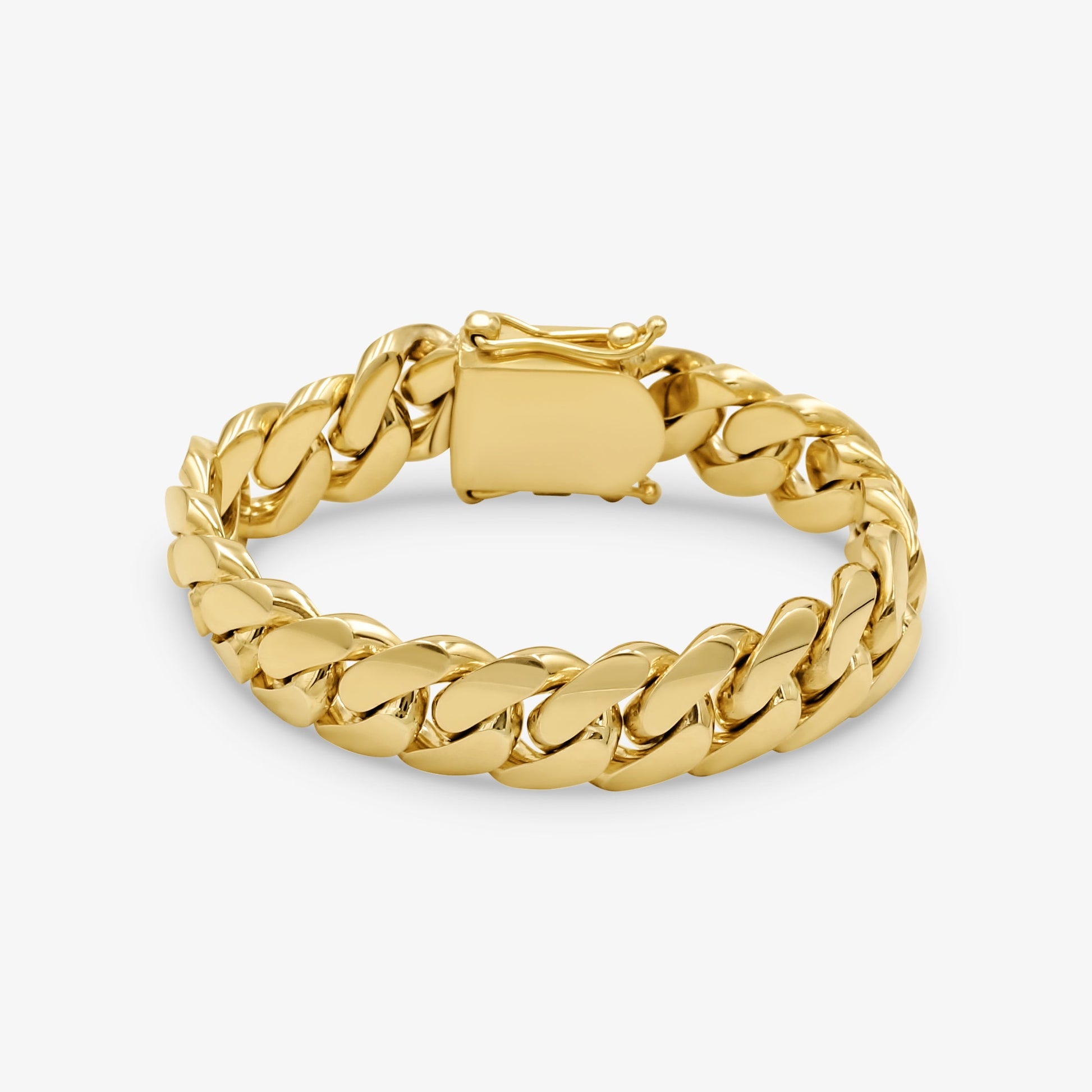 15mm Cuban Link Bracelet - Solid Gold Handcrafted in Miami - Pochy Jewelry
