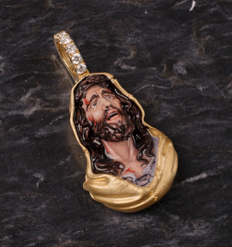 "Antes de la Cruz" Colgante de Jesus en Oro 14k